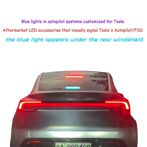 Rear Windshield Intelligent Autopilot Smart Driving LED Blue Light for Tesla Cars