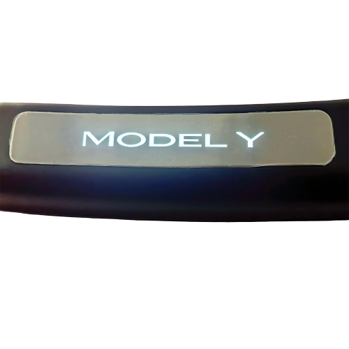 Upgrade Rear Bumper & Trunk Sill Cover Protector Bumper Guards built-in LED Compatible with Tesla Model Y   