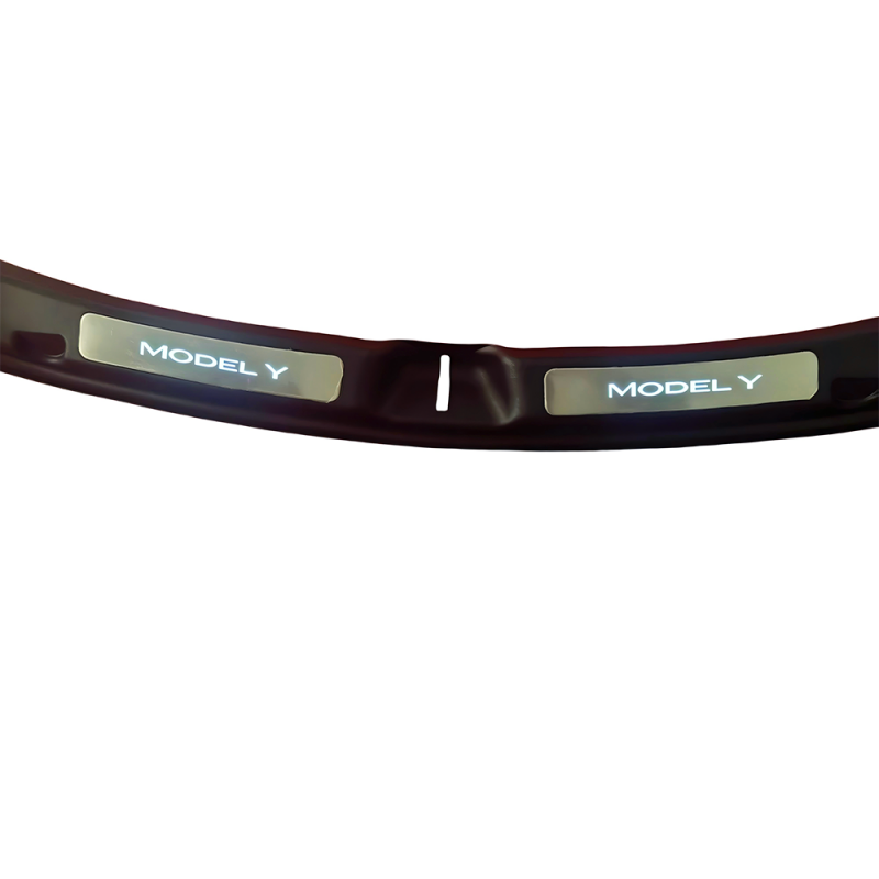 Model Y Trunk Loading Sill Protector, 2-Piece Set Stainless Steel Boards built-in Led 