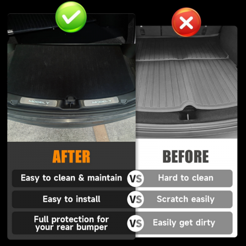 Model Y Trunk Sill Protector Stainless Steel Boards built-in Led  